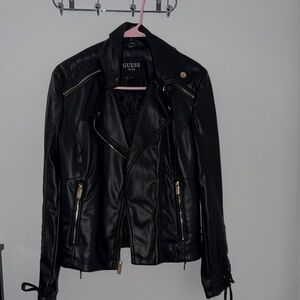 Guess Women's Sleek Black Leather Jacket